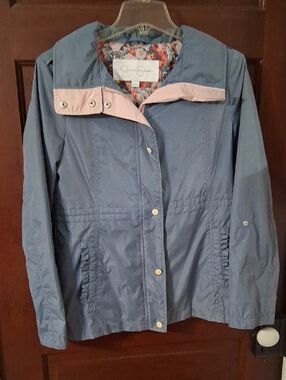 Jessica Simpson Blue Utility Jacket with Pink Trim